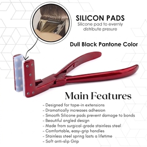 Pince à pression en silicone pour extensions de cheveux, outil professionnel pour coiffeurs, avec système à ressort à ouverture facile et poignée antidérapante - Product Image 3