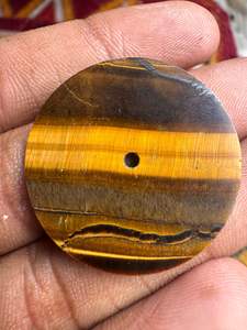 Tiger Eye Stone <b>Watch</b> Dial Flat Round Disc Natural Gemstone Loose <b>Watch</b> Making Stone Dials - Product Image 3