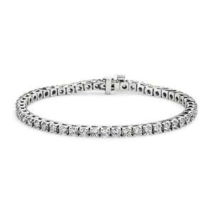 Bracelet Tennis en Argent 925 avec Diamants Ronds Brillants Sertis en Canal, Classique, Unisexe, pour Usage Quotidien - Product Image 1
