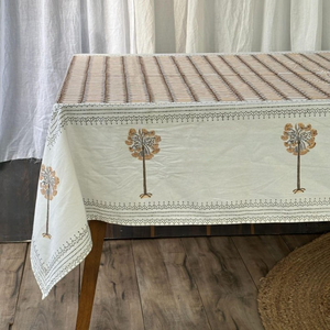 Striped Cotton <b>Tablecloth</b>, Blue and White, Nautical Stripe Pattern - Product Image 1