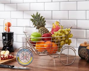 Creative Tricycle Wire Fruit <b>Basket</b> – Decorative Metal Fruit Bowl Holder for Kitchen Countertop Organization and Dining <b>Table</b> - Product Image 1