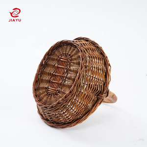 Ensemble cadeau de mariage de luxe JY, panier rond en osier tressé avec poignée pour fleurs, fruits et autres petits objets - Product Image 5