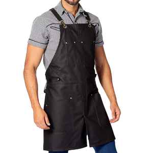 Tablier en cuir avec plusieurs poches, style classique durable, idéal pour la cuisine et le travail - Product Image 3