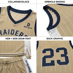 Conjunto de Uniforme de Baloncesto Reversible con Rayas para Hombre, Jersey y Pantalones Cortos Sublimados Personalizados, Secado Rápido, 100% Poliéster Transpirable - Product Image 5