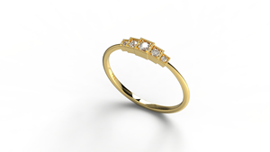 Élégante bague en or 18 carats avec diamants ronds gradués, fine alliance de mariage, bague d'anniversaire, bijou raffiné, cadeau pour femme - Product Image 2