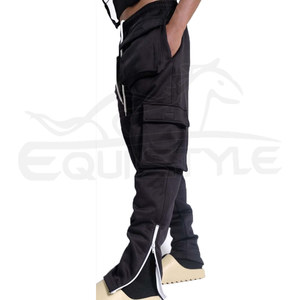 Pantalones Deportivos Negros al por Mayor, Antiarrugas, Transpirables, de Polialgodón, para Entrenamiento Atlético, Gimnasio y Deportes - Product Image 3