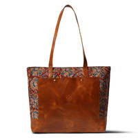 Tas Kanvas Bunga Vintage Tas Bahu Retro Penutup Ritsleting Kapasitas Besar untuk Perjalanan Belanja