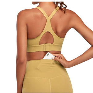 Conjunto de Yoga de 2 Piezas para Mujer, Top Deportivo con Cuello Redondo y Tirantes, Leggings Largos de Cintura Alta, Ropa Deportiva Amarilla, Tela Antibacteriana - Product Image 5