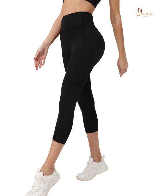 High Waist Elastic Knitted 100% Cotton Yoga Pants New Solid Color Breathable Butt Lifting Leggings Exercise Sport