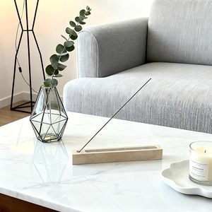 Travertine <b>Incense</b> Burner, 25cm Aromatherapy Tray, Beige Rectangular Ash Catcher for Sage and <b>Cones</b>,<b>Incense</b> Stick - Product Image 4