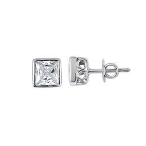LUXURY HIGH CARBON DIAMOND STUD <b>EARRINGS</b> FOR WOMEN 925 STERLING SILVER PLATED ELEGANT JEWELRY FOR WEDDING PARTY ANNIVERSARY GIFT - Product Image 1