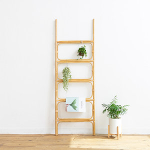 Free standing <b>bathroom</b> towel rack <b>ladder</b> cane rattan <b>ladders</b> accessories for home organization - Product Image 6