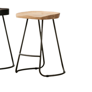 Modern Bar <b>Stool</b> with Solid Wood and High Metal Legs New Fashion Direct Use for <b>Dining</b> Hotels and Malls Wholesale Price - Product Image 3