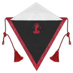 Scottish Rite Apron Triangular Black Hand Embroidery With <b>Red</b> <b>Ribbon</b> & Tassels Elegant And Versatile Designed Masonic Apron - Product Image 3