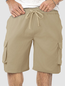 Shorts cargo d'été pour hommes, multi-poches, coupe ample, décontractés, en toile, taille élastique, taille mi-haute, vente en gros, fabricant, expédition immédiate - Product Image 3