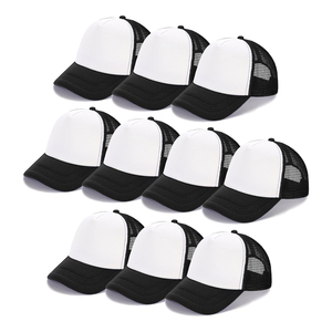 Gorra Trucker de Malla Blanca, Roja y Negra, de 6 Paneles, Ajustable, Unisex, Estilo Casual de Béisbol, Color Sólido, para Primavera/Verano - Product Image 2
