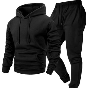Sudadera con Capucha Deportiva para Hombre, 250g, Color Sólido, con Logotipo Bordado Personalizado OEM, Precio de Fábrica China Bangladesh, Conjunto de Dos Piezas - Product Image 1