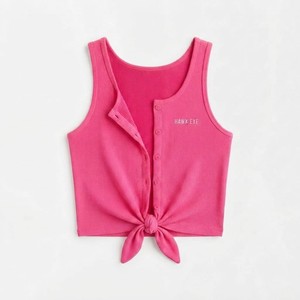 Débardeurs pour femmes Lism, respirants, en tricot, en spandex/polyester, décontractés, à double doublure, col halter, ajustables, courts, sans manches, pour l'été - Product Image 3