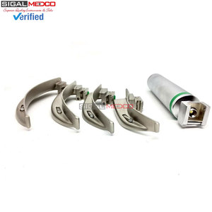 Premium Quality Macintosh Fiber <b>Optic</b> Laryngoscope Set 4 Interchangeable Blades Medical Handle Bright Illumination Manual - Product Image 2