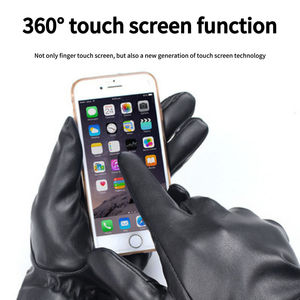 Women's Winter Fashion Leather <b>Gloves</b> <b>Warm</b> Cashmere Lining Touchscreen Capabilities for Daily Cycling Outdoor Ski Casual Party - Product Image 3