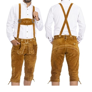 Elegant Leather Lederhosen for Women Stylish Authentic Suede Shorts Featuring Classic Metal Buckles and Detailed Waist Straps - Product Image 4