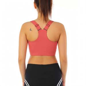 Sujetador deportivo de encaje floral para mujer, soporte medio, tirantes anchos, diseño ligero para el cuello, línea reflectante, tirantes deportivos para yoga - Product Image 2
