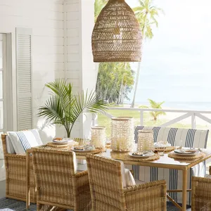 Decorative Rattan Lampshade Natural Woven Wicker Pendant <b>Light</b> Shade for Living Room Dining Room Lighting Wholesale Supplier - Product Image 2