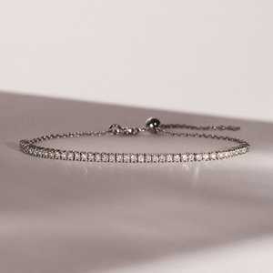 Pulsera de tenis para mujer de plata brillante de 10 gramos con 14 diamantes cultivados en laboratorio (color DEF, claridad VVS/VS), corte brillante, 4 quilates en total - Product Image 3