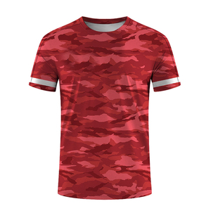 T-shirt à manches courtes pour homme, col rond, imprimé géométrique, coupe classique, tricoté en polyester, séchage rapide, style sportif - Product Image 2