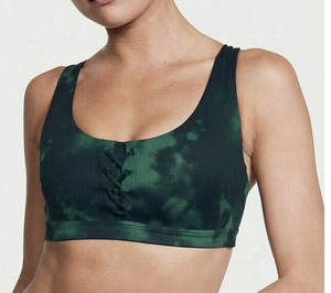 Top Deportivo de Alta Calidad, Personalizado OEM ODM, Verde, con Espalda Cruzada, Sin Costuras, Transpirable, de Spandex y Nailon, para Entrenamiento - Product Image 1