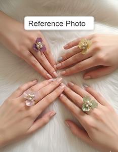 แหวนอะคริลิคประดับมุกบาโรกปรับขนาดได้ |   เครื่องประดับเจ้าสาวและของชำร่วยงานแต่งงานสำหรับผู้หญิงในงานฮัลดี ฮีน่า และงานออนัม - Product Image 2