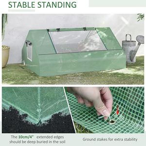 Mini serre avec fenêtres et porte à fermeture éclair, petit abri de jardin pour la plantation, jardinière extérieure, serre chaude pour plantes - Product Image 1