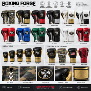 Gants de boxe en cuir Fly, camouflage, lacets, équipement d'entraînement professionnel pour adultes, légers, respirants, logo personnalisé - Product Image 4