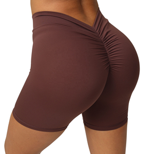 Pantalones Cortos de Yoga de Cintura Alta para Mujer, con Efecto Fruncido en Glúteos, Estilo Biker, Sin Costuras, para Gimnasio, Fitness, Entrenamiento, Elásticos, Ropa Deportiva - Product Image 1