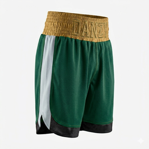 Shorts de boxe unisexes DANZY, bleu marine et blanc, séchage rapide, polyester, MMA, Muay Thai, entraînement, combat, coupe régulière pour adultes - Product Image 4
