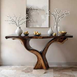 Mesa Consola Moderna de Madera Maciza Natural Hecha a Mano, Marca Luxali de Vietnam, Muebles para Sala de Estar - Product Image 2