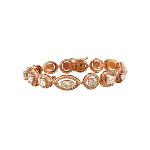 Bracelet tennis en diamants de laboratoire multi-tailles 7,62 CT, or rose 14 carats - Accessoire de bijouterie tendance - Product Image 1