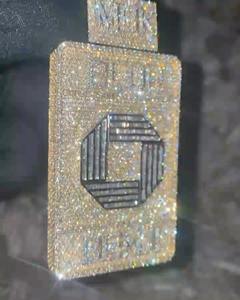 Colgante de Cabra Personalizado, Colgante de Cabeza de Cabra, Amuleto de Cabra con Incrustaciones de Moissanita VVS, Colgante Circular de Plata de Ley Chapado en Oro de Lujo - Product Image 6