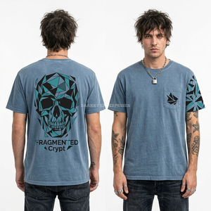 T-shirt à capuche personnalisé motif crâne floral couleur sable naturel 260 GSM – Fabricant de sweats à capuche et tee-shirts pour hommes – Fournisseur de vêtements streetwear - Product Image 4