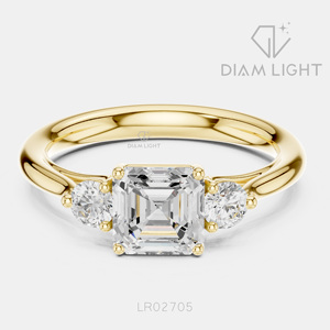 Bague de mariage en or blanc 14 carats avec diamant de laboratoire de 1,10 carat, taille Asscher, certifiée IGI, bijou raffiné, cadeau pour fiançailles, mariage ou anniversaire - Product Image 5
