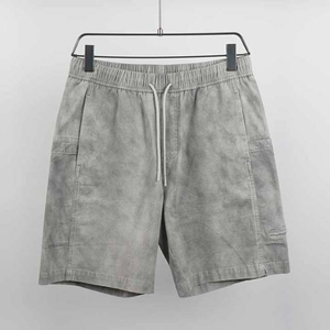 Short de jogging en molleton bouclette 100% coton, taille haute élastique, ourlet brut, délavé à l'acide, déchiré, couleur unie, séchage rapide, personnalisé - Product Image 4
