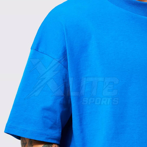Camiseta de Verano para Hombre, Informal, Holgada, de Poliéster/Algodón, con Hombros Caídos, Estilo Urbano, Básica, de Secado Rápido, a Bajo Precio - Product Image 4
