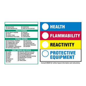 Étiquettes de sécurité NFPA OSHA pour l'identification des risques chimiques et de laboratoire, PVC durable, auto-adhésives, finition mate - Product Image 1