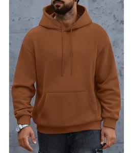 Sudadera con Capucha para Hombre, Nuevo Diseño, 100% Algodón, Forrada, Manga Larga, Cuello Caído, Color Sólido, Cómoda, Tallas Grandes, Personalizable - Product Image 2