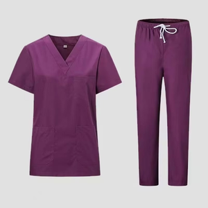 Tenues chirurgicales pour femme, ensemble de blouses médicales, vêtements de travail pour salon, uniformes médicaux unisexes de couleur unie pour infirmières, spa et hôpital - Product Image 1