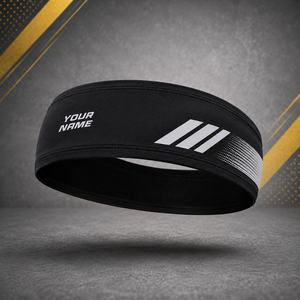 Cinta Deportiva Antideslizante de Lujo Personalizada, 4.5cm de Ancho, Delgada, de Poliéster y Algodón, con Rayas Blancas y Negras, Impresión por Transferencia de Calor - Product Image 1