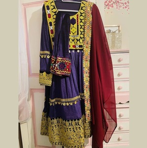 Ensemble de robes décontractées pour femme, style afghane vintage, respirant, avec broderie par sublimation, motifs fantaisie, pierres et design pour mariage, idéal pour l'extérieur - Product Image 1