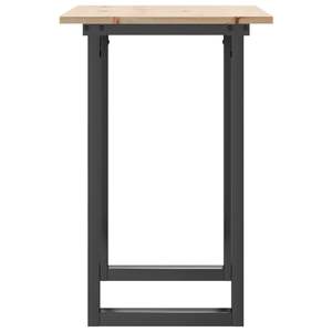 Table à manger en bois massif de pin et acier avec structure en O 31,5"x19,7"x29,5" - Product Image 5