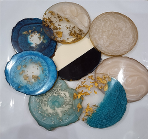 Hexagon Shape Epoxy Resin <b>Coaster</b> Supplies Royal <b>Blue</b> Color Crafts Top Quality Resin <b>Coaster</b> - Product Image 3