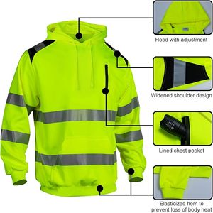 Veste de sécurité réfléchissante d'hiver en polyester de classe 3 à haute visibilité pour la construction et la sécurité - Product Image 1